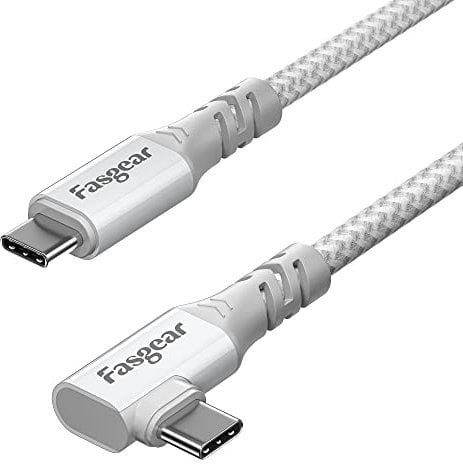 Fasgear USB-C-Kabel für Macbook Pro SuperSpeed 20 Gbps USB 3.2 Gen 2x2 geflochtenes Typ-C-Kabel 100 W Schnellladung 4K-Videoausgang Thunderbolt 3 Kompatibel für i-Pad, Sam-sung(3m, Weiß)