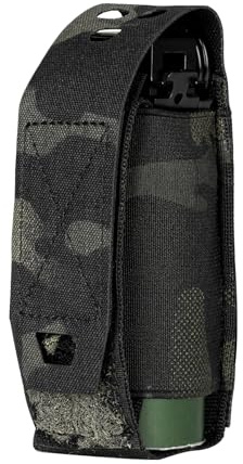 TOPTACPRO Molle Taschenlampe Halter Magazin Tasche Taktische Taschen Flashbang Tasche tragbare Mehrzweck-Werkzeug-Taschen für Duty Belt Vest Rucksack 500D Nylon(Multi-camo Black)