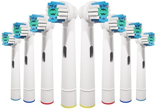 GENKENT 8 Pcs Replacement Toothbrush Heads Compatible with Oral B Braun, Professional Electric Toothbrush Brush Heads Refills for Oral-B Pro 500/750/1000/1500/3000/3757/5000/7000/7500/8000