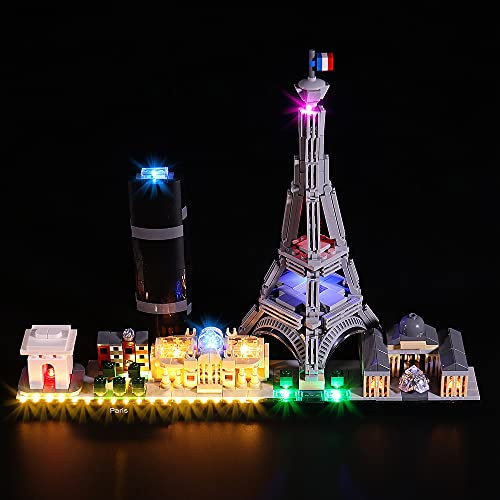 BrickBling Led Beleuchtungsset für Lego Architecture Pari(Kein Lego-Modell enthalten, Dekorations Beleuchtungs Set Kompatibel Mit Lego 21044 Haus- und Raum-Deko, Geschenkideen für Sammler…