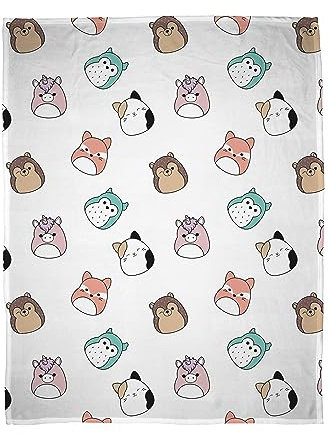 Character World Squishmallows offizielle Fleecedecke | Superweicher warmweißer Überwurf, Chill-Design