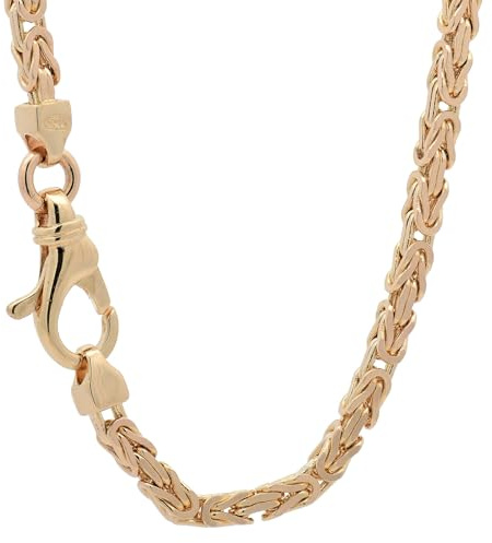 hoplo holzenplotz Goldkette Königskette Halskette Breite 2,5 mm massiv 750-18 Karat Gold, Kettenlänge:19 cm Armkette