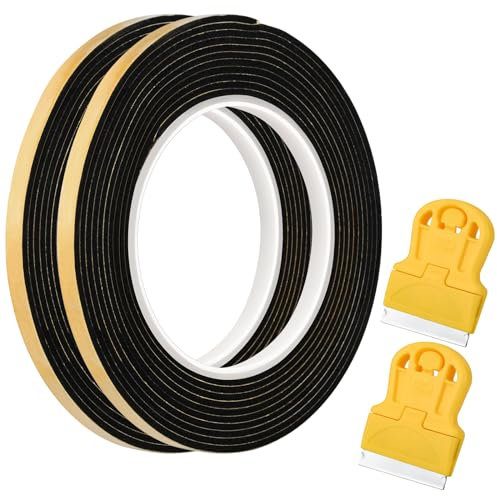 Ancable 3.3m Dichtungsband für Kochfeld mit kleinem Schaber, 2 Stück 7mm x 2mm Montageband für Ceranfeld Dichtband