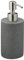 Relaxdays Seifenspender, 180 ml, nachfüllbar, Bad, WC, Küche, Flüssigseifenspender, Polyresin, Edelstahlpumpe, grau