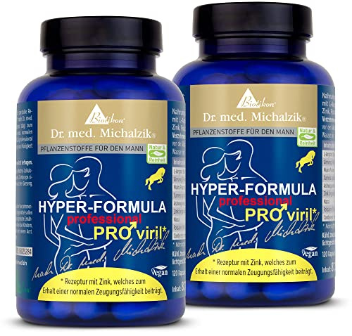 Hyper Formula PRO Viril nach Dr. Michalzik, 3400 mg L-Arginin, 240 Kapseln | Mit L-Arginin, Muira Puama, Ashwagandha und Ginseng • eigene deutsche Produktion • ohne Zusätze