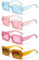 Dwenarry Bunte Rechteckige Sonnenbrille Set Vintage Trendy Sonnenbrillen Damen 90er Rtro Plastik Brille Pack Bunt Aesthetic Party brillen 4 Stücke