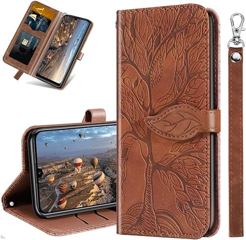 IMIRST Wallet Case for Apple iPhone 14 Plus - Premium Leather Card Slots Kickstand Flip Protective Case Cover for Apple iPhone 14 Plus, RX2 Tree Brown