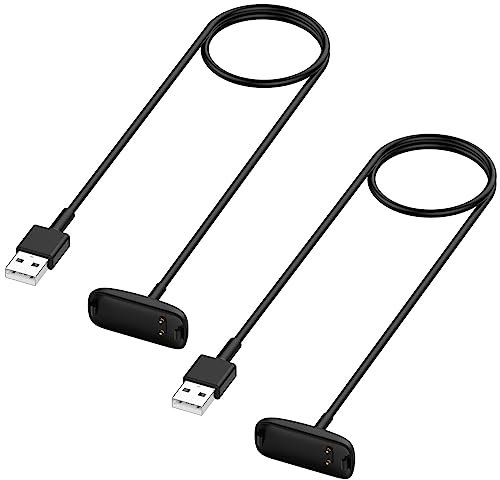 2 Pack Charger Cable Replacement for Fitbit Inspire 3 USB Charging Cable Cord (3.3ft/1.0ft)
