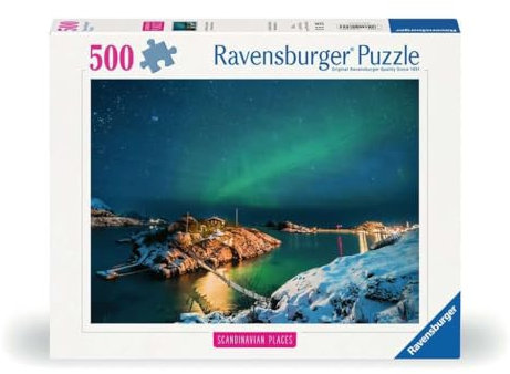 Ravensburger Puzzle 12000845, Scandinavian Places - Nordlichter in Tromsø, Norwegen - 500 Teile Puzzle für Erwachsene und Kinder ab 12 Jahren