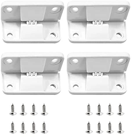 Dranng Cooler Replacement Hinges | Refrigerator Lid Hinges with Screws Set, Hinges Kit for Chest Freezer, White Cooler Hinges for Most Cooler Lids, Refrigerator Repair Parts
