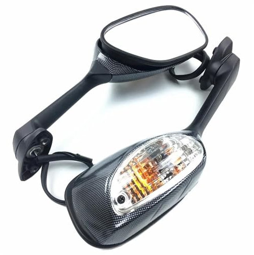 Motorradspiegel Schwarz/Carbon Spiegel Blinker Für Suzuki Für GSXR 600 750 2011–2021 Für GSXR1000 2009–2016 Motorrad Rückspiegel (Farbe : Carbon)