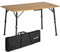 Skandika Campingtisch Tobro | Klapptisch mit Bambus Tischplatte, klappbar, stufenlos höhenverstellbar, 100 kg belastbar, wetterfest, Tragetasche | Outdoor Tisch, Camping, Balkon