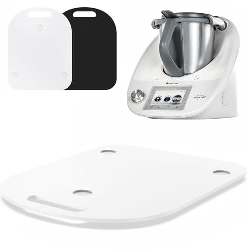 ISIVOUS Für Thermomix TM6/TM5 Spezial-Gleitbrett aus Acryl mit Rollen – Zubehör für Küchenmaschinen, mit Griffboden für einfaches Bewegen, schnelles Verschieben und tragbares Design (weiß)