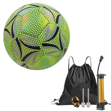 Celebrate European Cup Machine Sewn Cool Luminous Fluorescent Football Football Football Standard Size Sports Luminous Outdoor 5 Ball City Glow in Dark For Bright 8-12 Balones Soccer Gifts Glow Youth