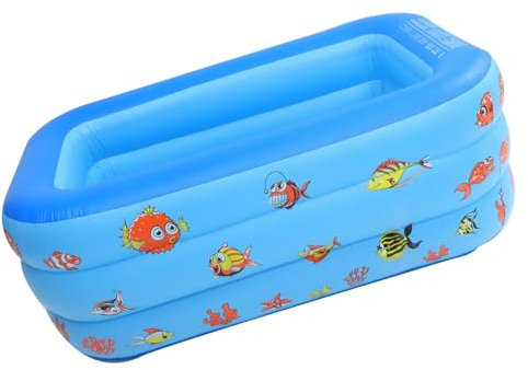 MUSISALY Piscine Gonflable pour Garçon Fille Bleu Matelas Eau Trois Couches Ludique pour Garçon Fille Et Tout-Petits pour Jardin Et Intérieur