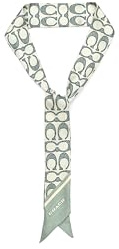COACH Damen Vintage Signature C Printed Silk Skinny Seidenschal, Salbei, Einheitsgröße