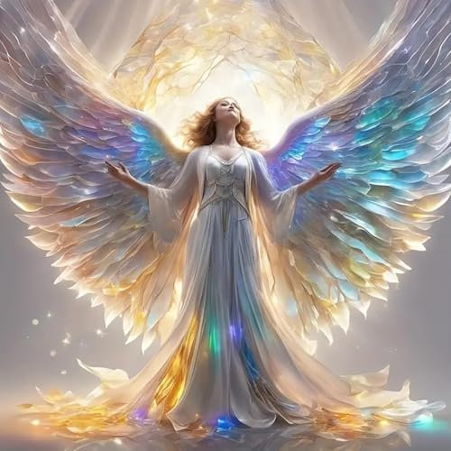 5D DIY Engel Diamond Painting Set für Erwachsene,DIY Göttin Diamond Painting Erwachsene,Runder Vollbohrer Kreuzstich Stickerei, Glitzer Diamantmalerei für Heimdekoration Ideal als Geschenk (30x30cm)