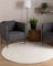 Interiyou handgewebter Baumwollteppich Riga - 120x120 cm Rund Creme - Handwebteppich für Wohnzimmer, Schlafzimmer - 100% Handarbeit Naturfaser Teppich Flachgewebe