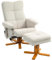 HOMCOM Massagesessel mit Hocker, 360° drehbarer Elektrischer Relaxsessel mit Liegefunktion und Stauraum, TV-Sessel Fernsehsessel mit Seitentasche Fernbedienung für Wohnzimmer, Polyester, Cremeweiß