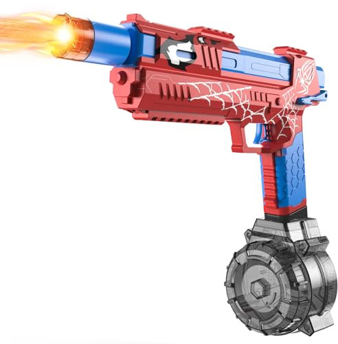 FYGURSO Electric Water Gun for Adults Kids, Automatic Squirt Gun with a Long Range of up to 26 Ft, LED Light Large Capacity IP7 Waterproof Fully Auto Water Guns (Red)
