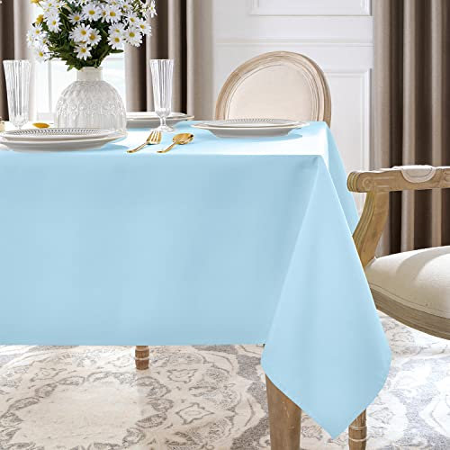 Softalker Blue Table Cloth Outdoor Wipe Clean Tablecloth Wipeable Water Resistant Tablecloths Rectangular 140x240 cm Stain Resistant Washable Table Cover for Party Birthday Garden Picnic Kitchen