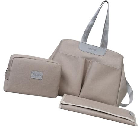 KMGDM Mom Bag Umhängetasche mit mehreren Fächern, Wickelunterlage und kleiner Tasche, Kinderwagen-Hängetasche, Handtasche