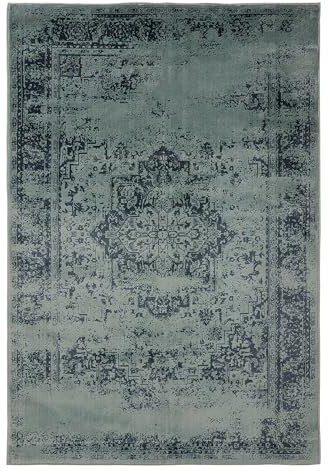 benuta Basic Teppich Suki - Türkis 200x300 cm - Kunstfaser - Rechteckig & im Style: Vintage, Orient Style - Pflegeleicht für Wohnzimmer Schlafzimmer