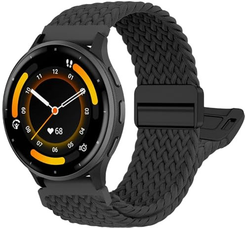 chinbersky Geflochten Armbänd Kompatibel mit Garmin Venu 3 Armband/Venu 2/Vivoactive 4/Forerunner 265/255/255 Music, 22mm Magnet Verschluss Stoff Nylon Band für Garmin Armband