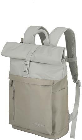 Travelite Rolltop Handgepäck Rucksack BASICS, 60 cm, 35 Liter | Laptop Rucksack bis 15,6 Zoll, großer Reiserucksack mit Aufsteckfunktion, Daypack für Damen & Herren, viele Fächer