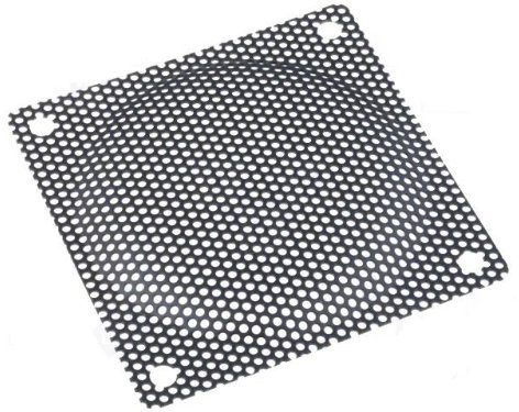 Lüftergitter 80x80mm schwarz Metall Gewebe zum Schrauben
