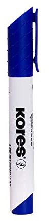 Kores - K-Marker XW1: Blauer Whiteboard Marker mit Rundspitze, trocken abwischbar und nahezu geruchslose Tinte, Schul- und Bürobedarf, 12 Stück Packung