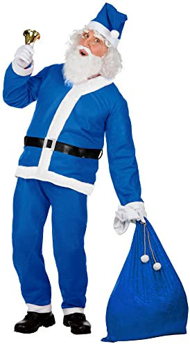 W WIDMANN MILANO Party Fashion - Kostüm Weihnachtsmann, Kasack, Hose, Gürtel, Hut, Bart mit Schnurrbart, Nikolaus, Weihnachten, Karneval, Mottoparty