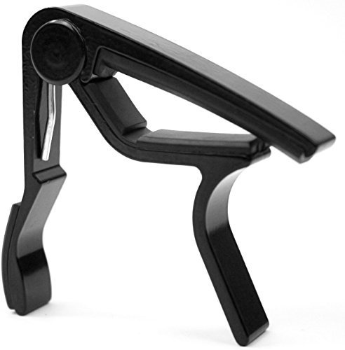 Universal Guitar Clamp Trigger Capo - Chrome (Black)