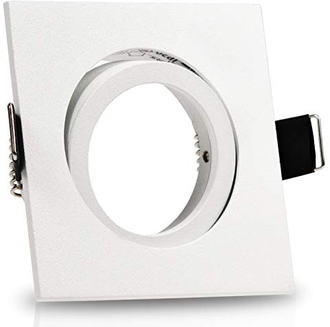 trendlights24 Bianco Decken Einbaustrahler Weiß matt eckig für LED & Halogen 12V GU5.3 Niedervolt, ohne Leuchtmittel, Deckenspots schwenkbar 68 mm