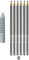 Faber-Castell 187100 - Dreieckradierer Grip 2001, grau + 6 Bleistifte B