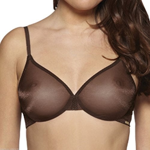 Gossard Women's Glossies Sheer Bra Molded, Rich Brown, 32C