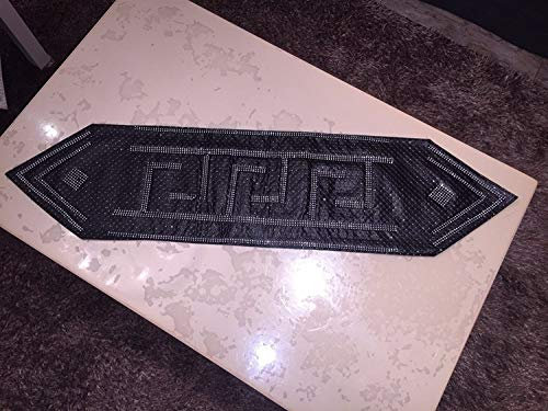 Medusa Mäander Leder Tischdecke Tischläufer Tischband mit STRASS Steine (113 x 27, Schwarz)