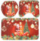 OUNONA 3 teiliges Set Badematten Set Weihnachtsmann und Baum Toilettenteppich Anti Rutsch Teppich Badezimmer Toilettensitzmatte Badeteppich für Toilette