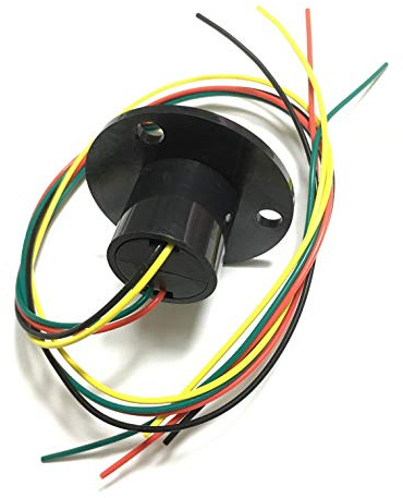 Taidacent 3 Wires 4 Wires 5A 10A 15A 30A Electrical Slip Ring Collector Ring Rotary Electrical Contact Joint Rotary Connector Commutator (4 Wires 5A Diameter 22mm)