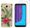 NOVAGO Pack 2 en 1 Compatible avec Samsung Galaxy J6 2018/J600 1 Coque Souple et Solide Transparente avec Impression + 2 Films Protection écran Verre trempé résistants Anti Casse écran (Exotique)