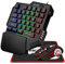 MFTEK One Hand Gaming Keyboard and Mouse Combo, RGB Rainbow Backlit One-Handed Mechanical Feeling Keyboard with Wrist Rest Support, USB Wired Keyboard Mouse and Mouse Pad Set for PC PS4 Gamer