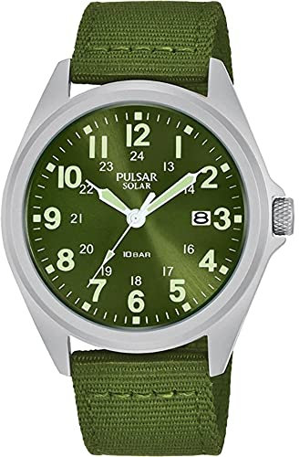 Pulsar active Herren Uhr analog Quarzwerk mit Nylon Armband PX3227X1