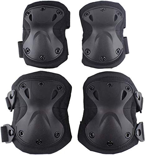 Rodilleras Tácticas Militares y Coderas Protección de Camuflaje, Rodilleras para Deportes al Aire Libre CS Caza, Paintball, Tiro