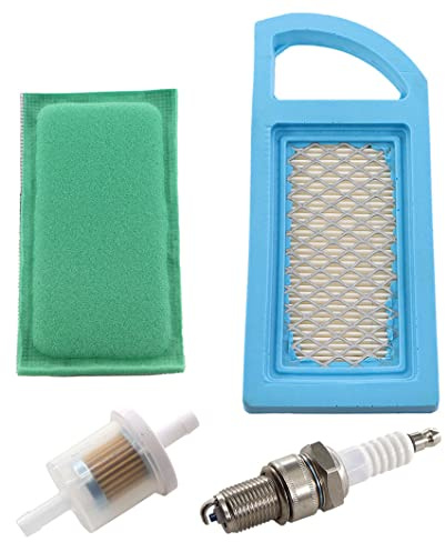 MCHNIC Air Filter with Pre-Filter Spark Plug Petrol Filter for Briggs & Stratton 613022 613442 650821 697152 697775 698413 797007 794421