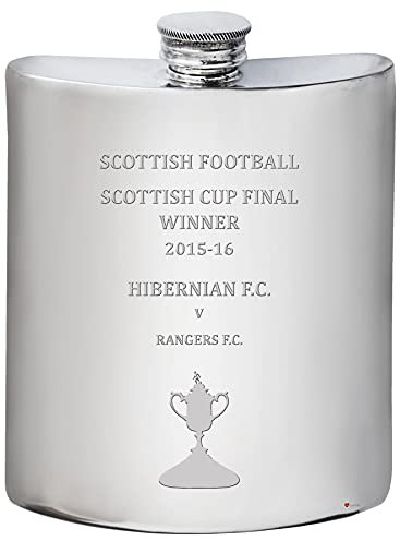 I LUV LTD 6oz Flasque pour Hibernian Hibs 2015-16 Scottish Cup Gagnant Final Souvenirs de Football Cadeaux Personnalisés en Étain pour Hommes