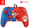 Pdp Gaming Faceoff deluxe+ Filaire Switch Pro Manette - Licence Officiel By Nintendo - Customizable Gamepad Buttons, Sticks, Triggers, And Paddles - Ergonomic Manettes - Rouge/Bleu Mario design