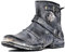 COWSDELLA Stivali da uomo in pelle con suola in gomma Stivali da Moto da Motociclista Cowboy con cerniera Chukka Stivaletti Classico