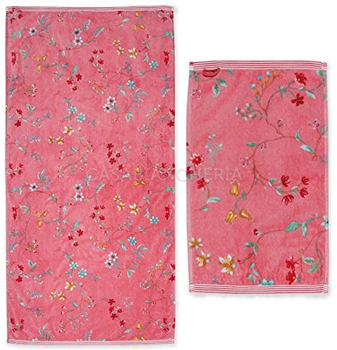PIP Studio Paar Frottee-Handtücher Les Fleurs-Rosa