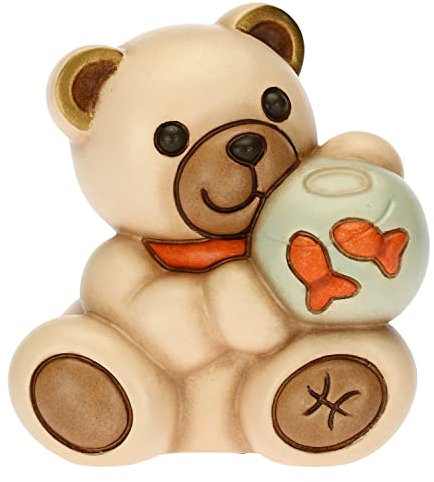 THUN - Ikone Fische, Tierkreis - Teddy Stars - Symbole - Handbemalte Keramik - 6,5 x 5,8 x 7,3 cm h