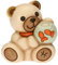 THUN - Icona Pesci, Zodiaco - Teddy Stars - Icone - Ceramica Dipinta a Mano - 6,5x5,8x7,3 cm h